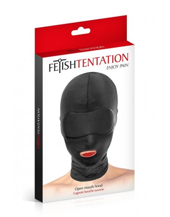 Cagoule BDSM bouche ouverte - Fetish Tentation