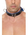 Collier Bondage Deluxe bleu et noir - Ouch!