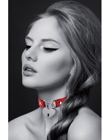 Collier rouge cadenas coeur - Bijoux Pour Toi