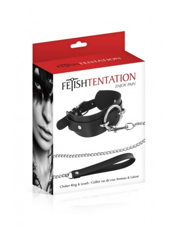 Collier avec anneau  laisse - Fetish Tentation