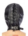 Cagoule BDSM simili cuir avec baillon amovible - Fetish Tentation