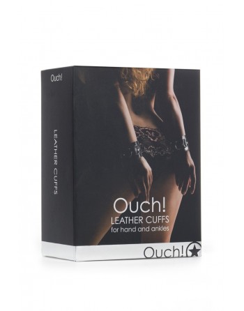 Menottes Premium en cuir noir - Ouch