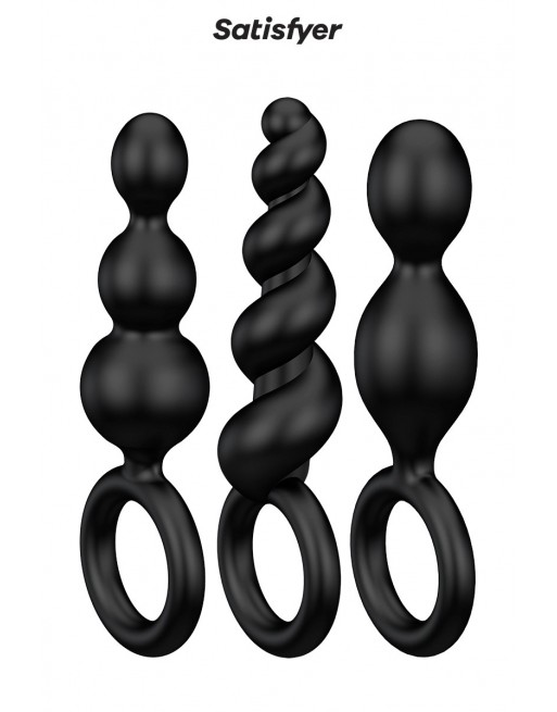 Set de 3 plugs noirs Booty Call - Satisfyer