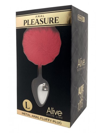 Plug métal Fluffy L rouge - Alive