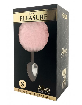 Plug métal Fluffy S rose - Alive