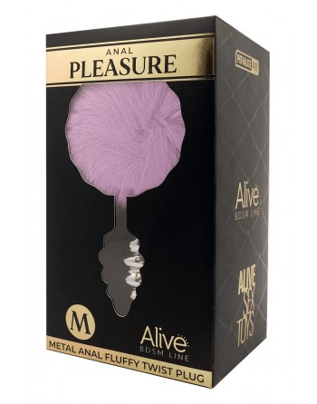 Plug métal Fluffy Twist M mauve - Alive