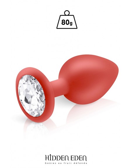 Plug bijou silicone rouge L - Hidden Eden