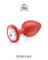 Plug bijou silicone rouge M - Hidden Eden