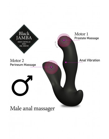 Stimulateur anal vibrant télécommandé unisexe - Black Jamba