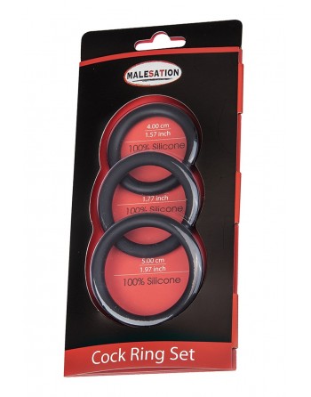 Set 3 CockRings silicone - Malesation