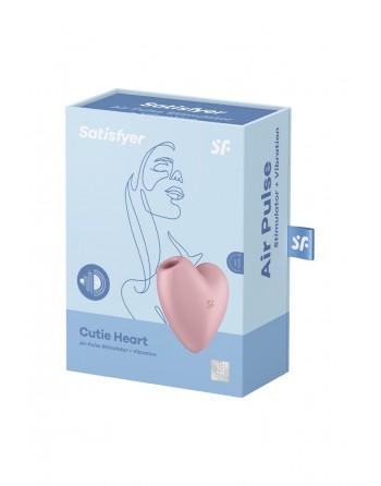 Double stimulateur Cutie Heart rose - Satisfyer