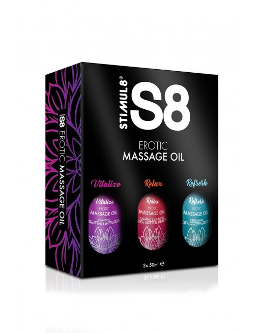 Coffret huiles de massage S8 3x50ml