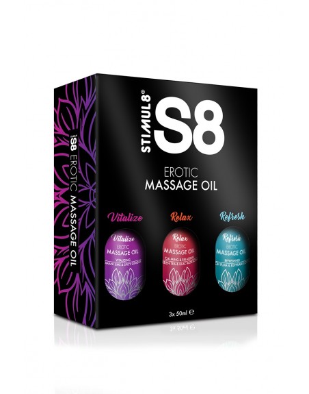 Coffret huiles de massage S8 3x50ml