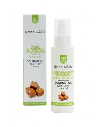 Huile de massage gourmande BIO Caramel - Divinextases