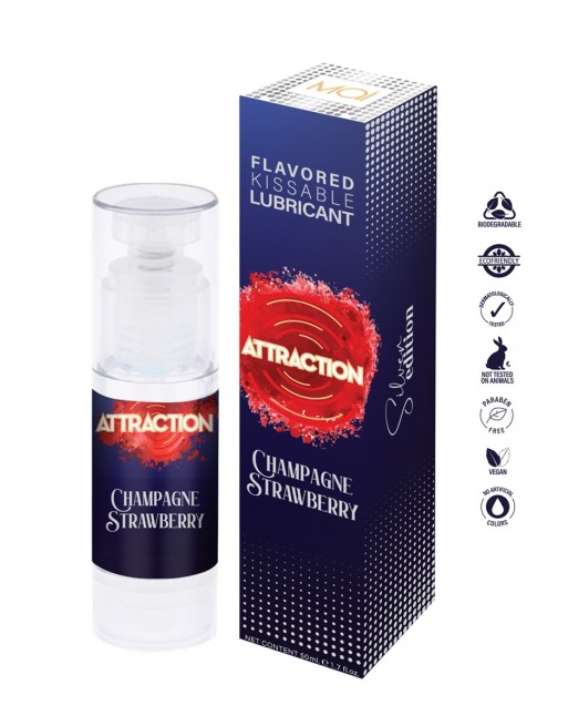 Lubrifiant embrassable parfum vin pintillant et fraise - Attraction