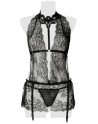 Set érotique robe dentelle, harnais et string - Grey Velvet