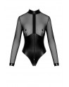 Body Edge zippé avec anneaux F321 wetlook et tulle