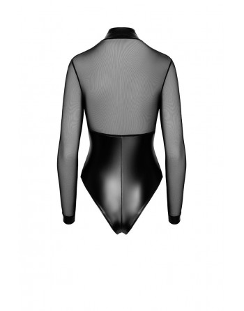 Body Edge zippé avec anneaux F321 wetlook et tulle