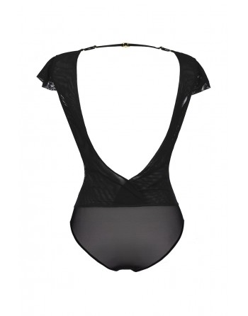 Body tulle et dentelle noir V-9900 - Axami