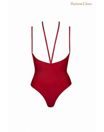 Body string seins nus rouge Le petit secret