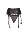 Porte-jarretelles wetlook avec string noir