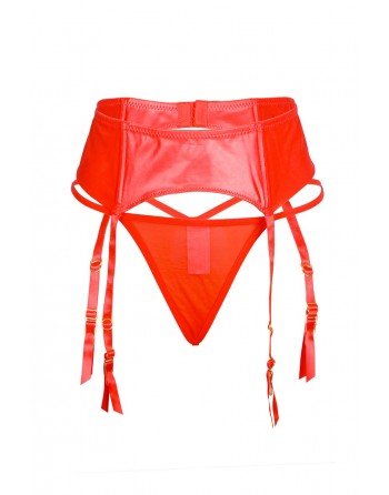 Porte-jarretelles wetlook avec string rouge