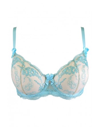 Soutien-gorge dentelle bleu V-10131 - Axami