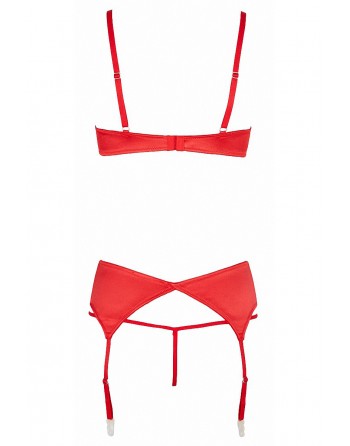 Ensemble lingerie 3 pièces ouvert rouge - Cottelli Lingerie