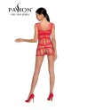 Robe nue résille BS089 - Rouge