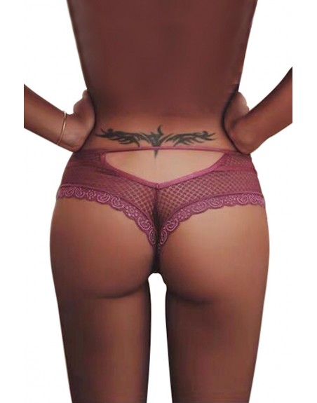 Tanga bordeaux dentelle - Paris Hollywood