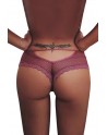 Tanga bordeaux dentelle - Paris Hollywood