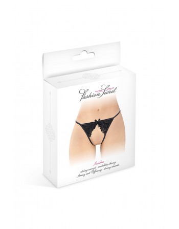 String ficelle ouvert Sandra noir - Fashion Secret