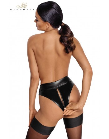 Culotte tanga zipée en wetlook F260