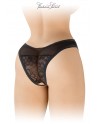 Tanga noir ouvert Ava - Fashion Secret