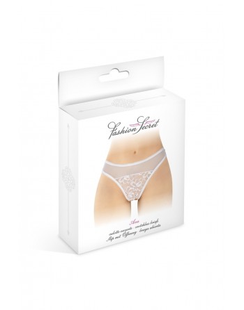 Tanga blanc ouvert Ava - Fashion Secret