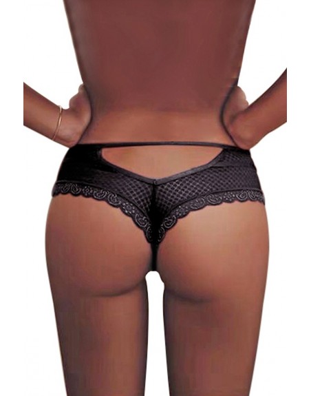 Tanga noir dentelle - Paris Hollywood