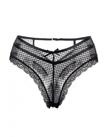 Tanga noir dentelle - Paris Hollywood