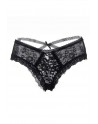 Tanga noir en dentelle fine