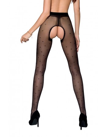 Collants ouverts TI018 20 deniers - noir