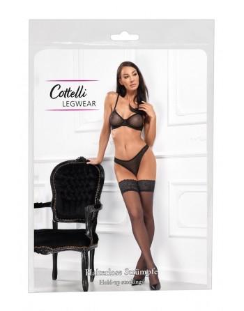 Bas autofixants noir Hold up - Cotelli Legwear