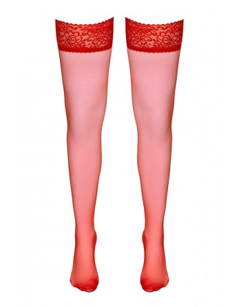 Bas autofixants rouge - Cotelli Legwear