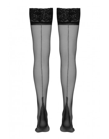 Bas autofixants couture noir 1 - Cotelli Legwear