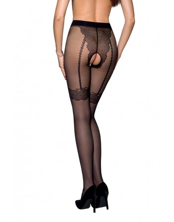 Collants ouverts TI016 20 deniers - noir