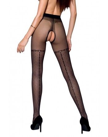 Collants ouverts TI014 20 deniers - noir