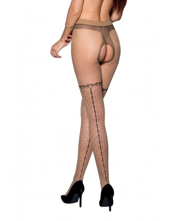 Collants ouverts TI014 20 deniers - beige