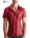 Chemise manches courtes wetlook rouge Carlo - Regnes