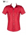 Chemise manches courtes wetlook rouge Carlo - Regnes