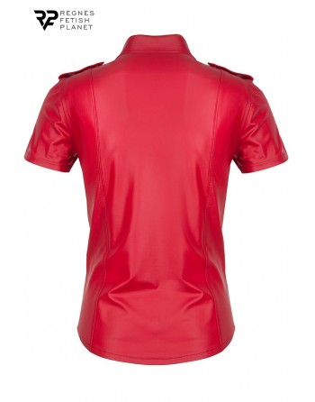 Chemise manches courtes wetlook rouge Carlo - Regnes