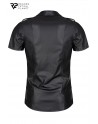 Chemise manches courtes wetlook noire Luca - Regnes