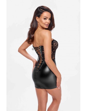 Mini robe corset Solace F300 wetlook et dentelle